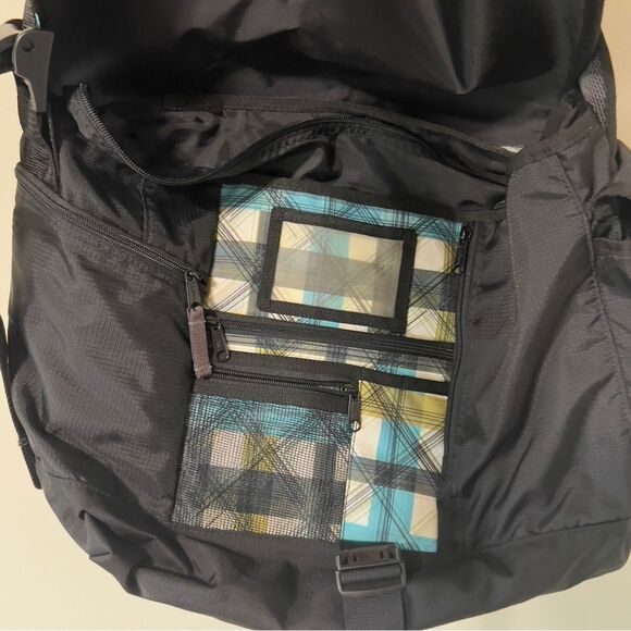 L.L. Bean Laptop Messenger Crossbody Shoulder Flap Black Turquoise Weekender Bag - Picture 7 of 13